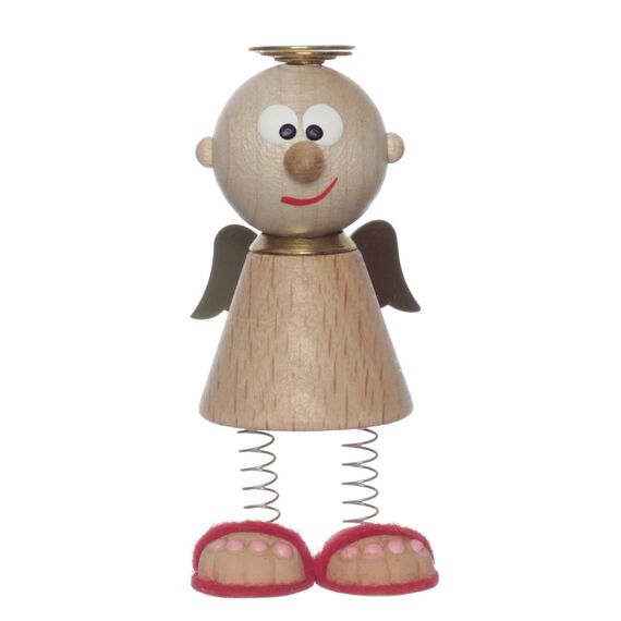 Charly 1 x Autofahrerschutzengel Spiralfederbeinen zum Aufstellen (Natur)