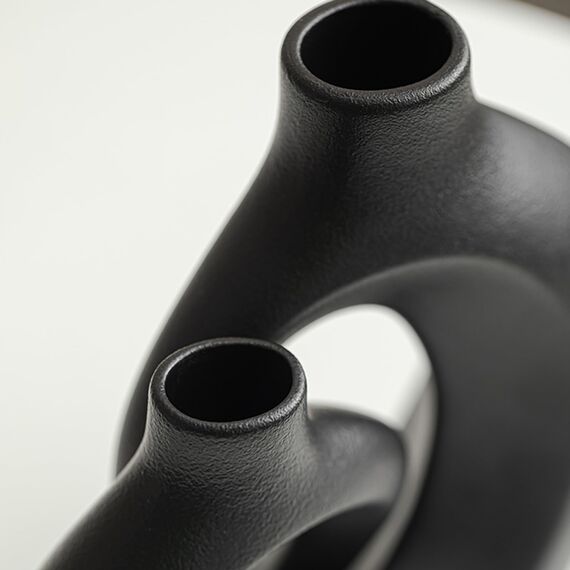 Keramik Vase, SUKIYPO Aufgewertet 2er Set Hohle Schwarz Moderne Vasen für Nordisches, Groß Vasen Deko, ästhetische Boho Blumenvasen für Zuhause, Wohnzimmer, Büro, Bauernhaus, Couchtisch Dekoration