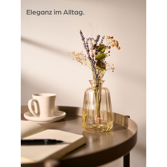 Praknu Kleine Glasvasen für Tischdeko - 6er Set - Vintage Charme - Runde Minivasen - Spülmaschinenfest - Perfekt für Hochzeit Tischdeko - Gold