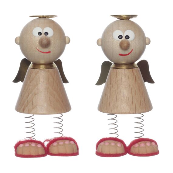 Charly 1 x Autofahrerschutzengel Spiralfederbeinen zum Aufstellen (Natur)