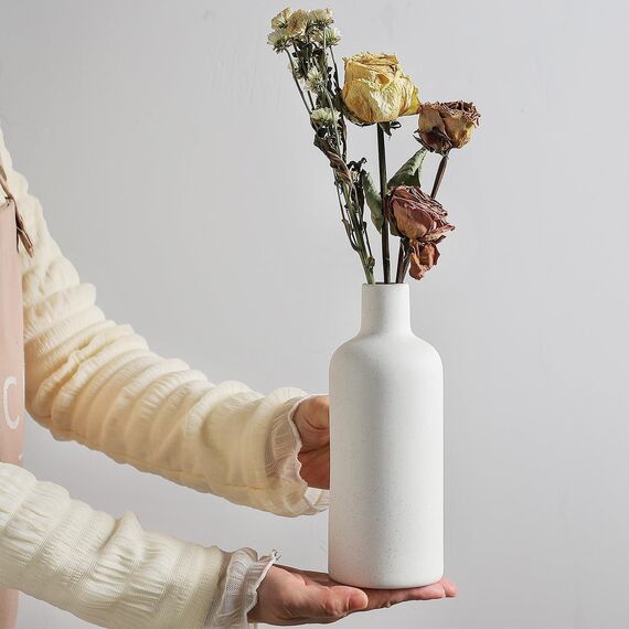 CEMABT weiße Keramik Vase Set-4 Kleine Vasen für Blumen, einzigartige Blumenvasen für Mittelstücke, dekorative Moderne Vasen für Home Decor Tisch Eingang (Weiß)