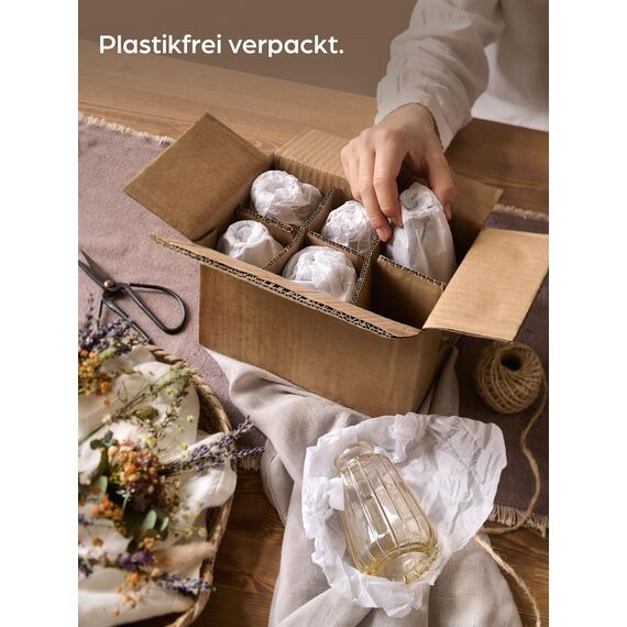 Praknu Kleine Glasvasen für Tischdeko - 12er Set - Vintage Stil - Runde Minivasen - Spülmaschinenfest - Perfekt für Hochzeit Tischdeko - Gold