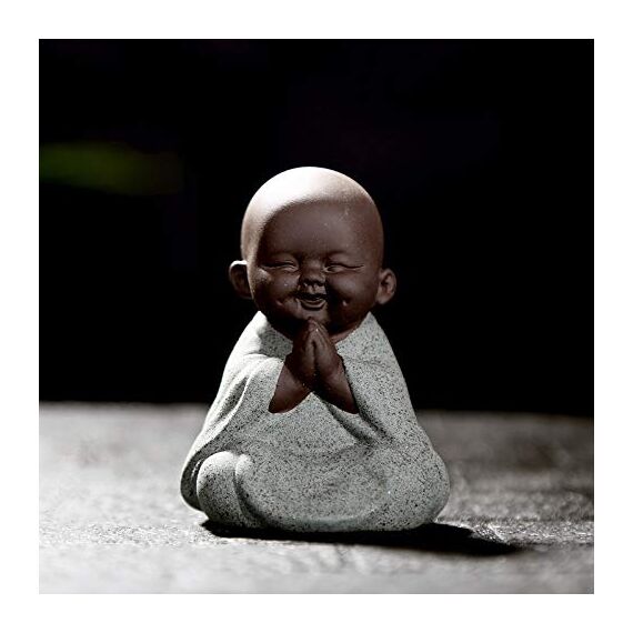 Nette Keramik Buddha Statue - Mönch Figur als Kreatives Baby Bastelpuppen Ornament - Klassisch, Zarte Keramik Kunsthandwerk Tee Zubehör - Entzückendes Geschenk für Beste Wünsche (Stil 7)