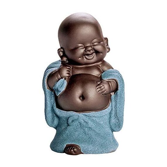 Keramik Tiny Cute Buddha Statue Mönch Figur Kreative Crafts Puppen Ornamente Geschenk Classic Delicate Ceramic Arts and Crafts Tee Zubehör 4 '' Zoll hoch (Stil 5)