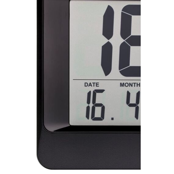 TFA Dostmann Wanduhr digital, 60.4519.01 (Schwarz mit Batterien)