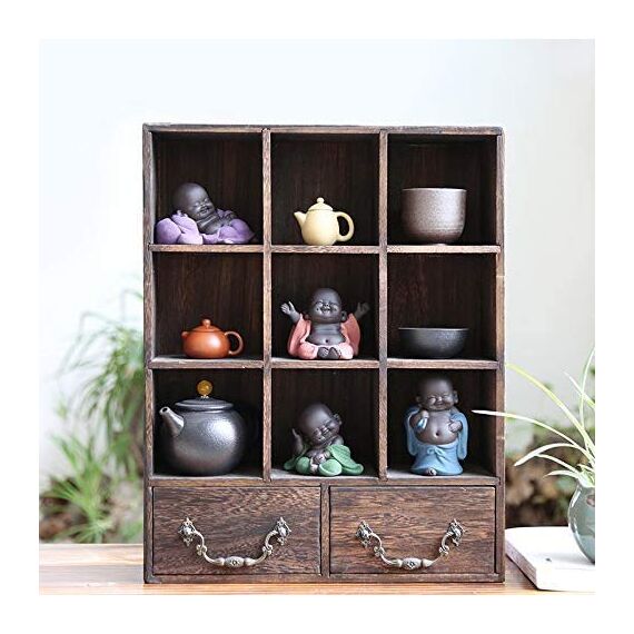 MonLiya Keramik Tiny Cute Buddha Statue Mönch Figur Kreative Crafts Puppen Ornamente Geschenk Klassisch Zarte Keramik Tee Zubehör 2.4 '' Zoll hoch