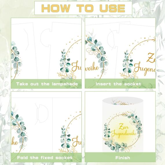 12 Windlicht Tischdeko Jugendweihe, Deko Jugendweihe Junge Mädchen, Alles Gute Zur Jugendweihe Tischdeko, Meine Jugendweihe Dekoration, Gastgeschenk Jugendweihe, Geeignet für Teelichter oder Kerzen