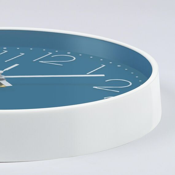 Lafocuse 3D Ziffern Lautlos Wanduhr Cerulean Blau, 30cm Modern Leicht Ablesbar Küchenuhr, Ohne Tickgeräusche Wanduhr Analog Deko für Wohnzimmer Büro Küche