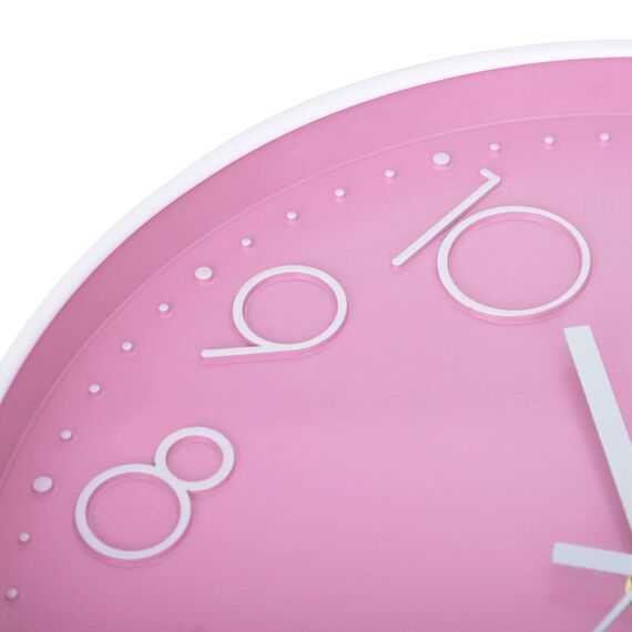 Lafocuse 3D Ziffern Lautlos Wanduhr Rosa, Kinder Wanduhr Mädchen, Ohne Ticken Geräuschlos Deko Modern Küchenuhren Kinderzimmer Büro 30 cm