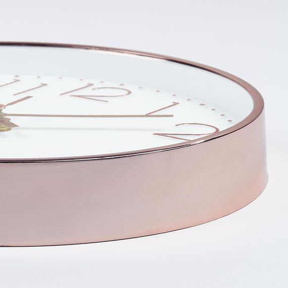 Lafocuse 3D Ziffern Lautlos Wanduhr Rosegold, 30cm Modern Leicht Ablesbar Küchenuhr, Ohne Tickgeräusche Wanduhr Analog Deko für Wohnzimmer Büro Küche