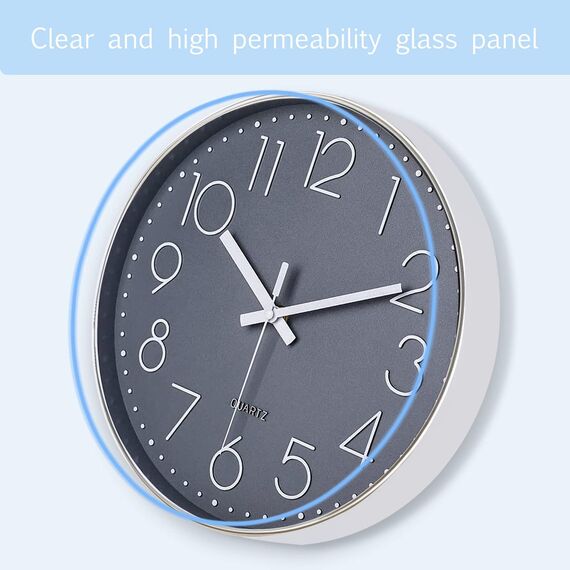 Diompirux 20cm Wanduhr Ohne TickgeräUsche Lautlos Analog Modern, Hohe Genauigkeit Wanduhr Einfach zu Lesen, Quartz Lautlos wanduhren, Rund DekorativeWanduhr, für Büro, Wohnzimmer, Küche, Schule…