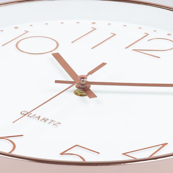 Lafocuse 3D Ziffern Lautlos Wanduhr Rosegold, 30cm Modern Leicht Ablesbar Küchenuhr, Ohne Tickgeräusche Wanduhr Analog Deko für Wohnzimmer Büro Küche