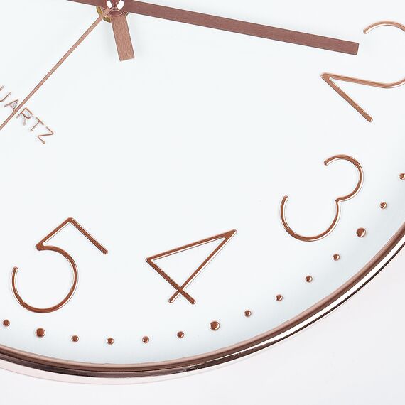 Lafocuse 3D Ziffern Lautlos Wanduhr Rosegold, 30cm Modern Leicht Ablesbar Küchenuhr, Ohne Tickgeräusche Wanduhr Analog Deko für Wohnzimmer Büro Küche