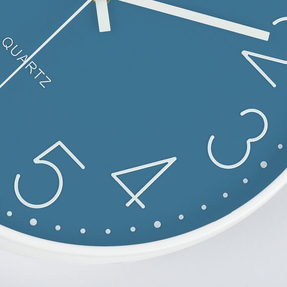 Lafocuse 3D Ziffern Lautlos Wanduhr Cerulean Blau, 30cm Modern Leicht Ablesbar Küchenuhr, Ohne Tickgeräusche Wanduhr Analog Deko für Wohnzimmer Büro Küche