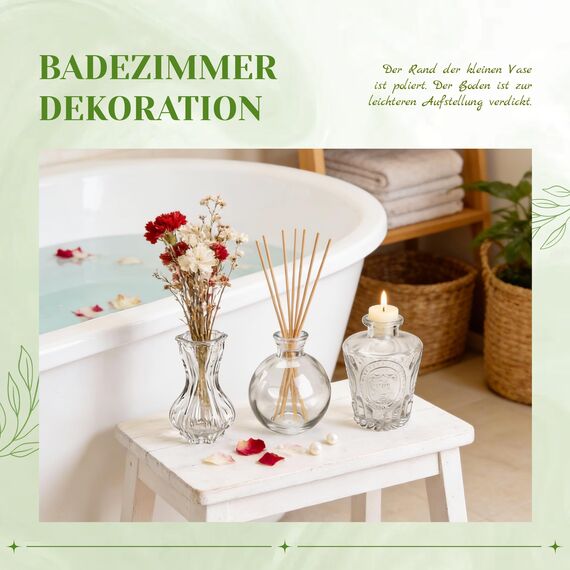 Der Rose 20 Stück Bud Vasen in Schüttglas Vase für Mittelstücke kleine Blumenvasen Mini Vintage Vasen für rustikale Hochzeit, Home Tisch Deko