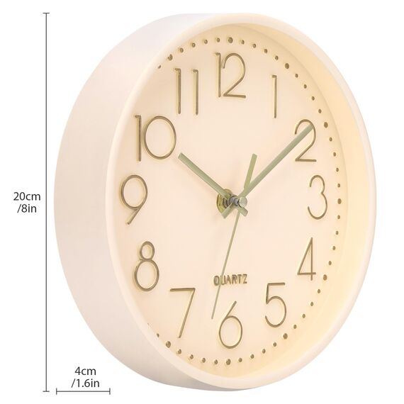 ACCSHINE Wanduhr Ohne TickgeräUsche Lautlos Modern 20cm Quarz Groß Batterie Betriebene Wanduhr Einfach zu Lesen für Zimmer Zuhause KüChe Schlafzimmer Büro Schule