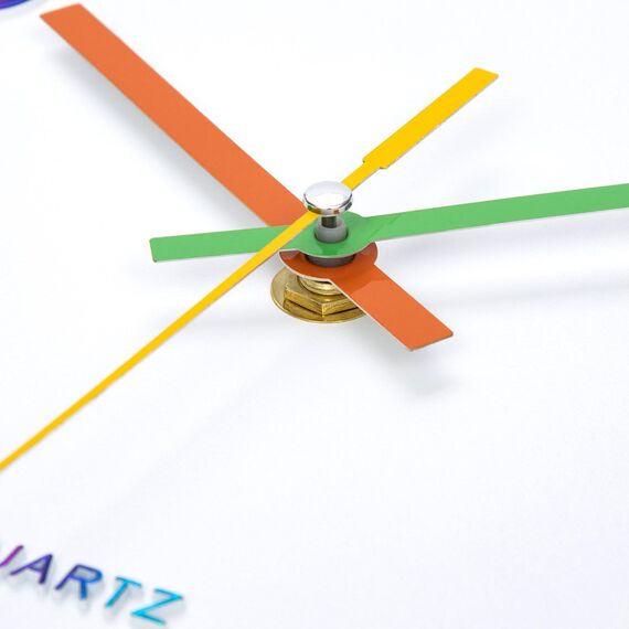 ACCSHINE Wanduhr Kinder Ohne TickgeräUsche Lautlos 30cm Modern Quarz Groß Betriebene Stereo Wanduhr Bunt Einfach zu Lesen für Kinderzimmer Zuhause KüChe Schlafzimmer BüRo Schule (Weiß)