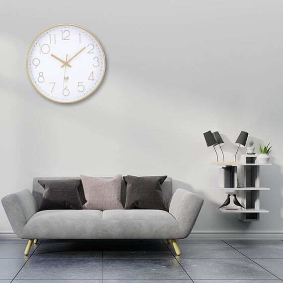 NESIFEE 30 cm, Moderne Funkuhr, Funkuhr, Wanduhr Funk geräuschlos Wanduhr Ohne Tickgeräusche, gut lesbar, batteriebetriebene wanduhr Funk für Wohnzimmer Schlafzimmer