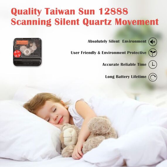 TAHEAT 30 cm Meer Strand Wanduhr, Dekorativ Sonnenuntergang und Wellen Uhren, Lautlos Ohne Tickgeräusche Holz Wanduhren für Schlafzimmer, Badezimmer, Küche, Esszimmer