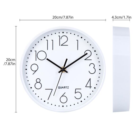 ACCSHINE Tischuhr Wanduhr Ohne Tickgeräusche Modern 20cm Quarz Groß Batterie Wanduhr Einfach zu Lesen für Zimmer Zuhause KüChe Wohnzimmer Büro Schule