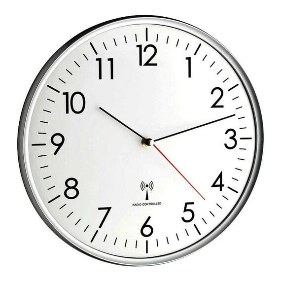 TFA Dostmann Analoge Wanduhr Funk, hohe Genauigkeit, Funkuhr