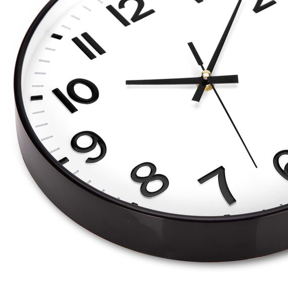 ACCSHINE Wanduhr Ohne TickgeräUsche Lautlos 30cm Modern Quarz Groß Batterie Betriebene Stereo Digital Wanduhr Einfach zu Lesen für Zimmer Zuhause KüChe Schlafzimmer BüRo Schule (Weiß + Schwarz)