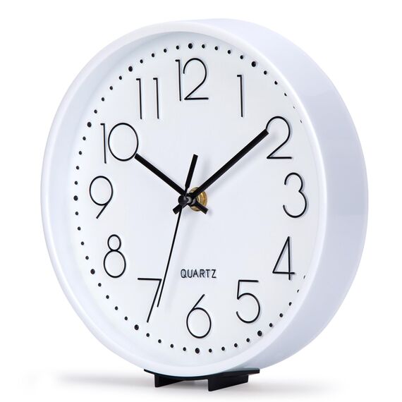 ACCSHINE Tischuhr Wanduhr Ohne Tickgeräusche Modern 20cm Quarz Groß Batterie Wanduhr Einfach zu Lesen für Zimmer Zuhause KüChe Wohnzimmer Büro Schule