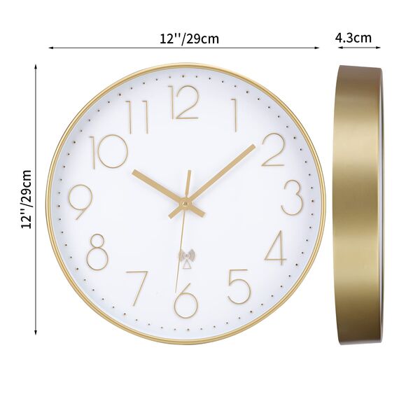 NESIFEE 30 cm, Moderne Funkuhr, Funkuhr, Wanduhr Funk geräuschlos Wanduhr Ohne Tickgeräusche, gut lesbar, batteriebetriebene wanduhr Funk für Wohnzimmer Schlafzimmer