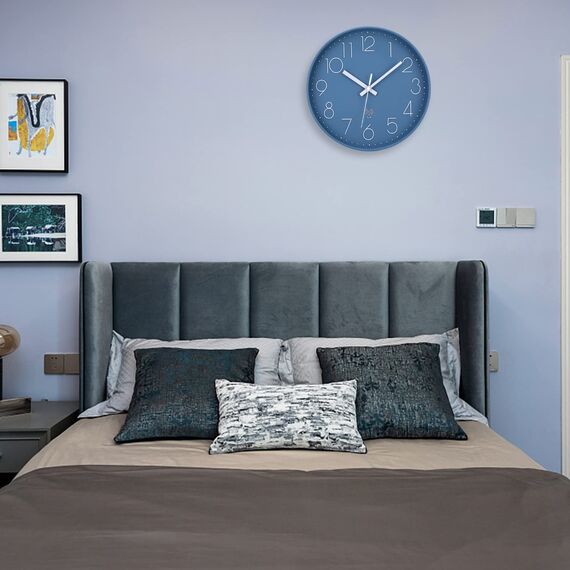 NESIFEE Funkuhr Wanduhr Ohne Tickgeräusche, Lautlos, Gut Lesbar für Küche und Wohnzimmer