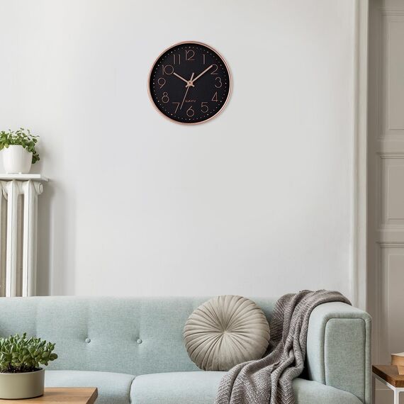 ACCSHINE Küchenuhr Groß Wanduhr Ohne Tickgeräusche Lautlos 30cm Quarz Batterie Betriebene Wanduhr Einfach zu Lesen für Zimmer Zuhause Wohnzimmer KüChe Schlafzimmer Büro Schule