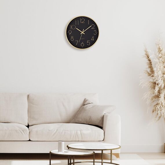 ACCSHINE Wanduhr Ohne Tickgeräusche Lautlos Küchenuhr 30cm Quarz Groß Batterie Betriebene Wanduhr Einfach zu Lesen für Zimmer Zuhause Wohnzimmer KüChe Schlafzimmer Büro Schule