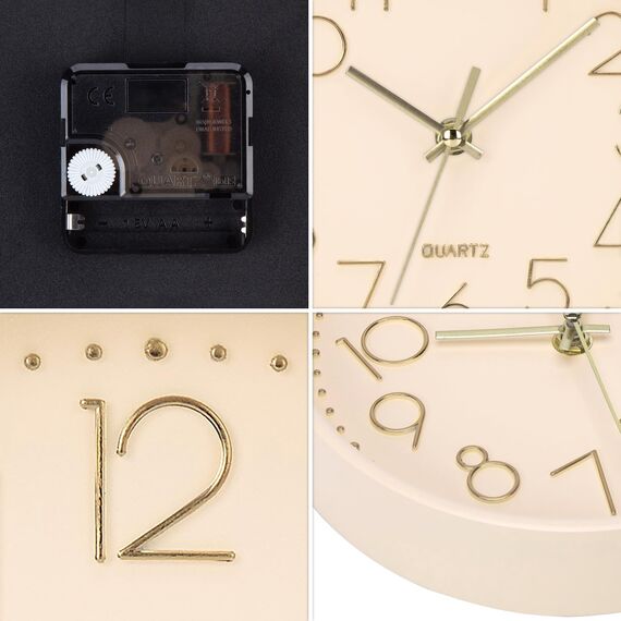 ACCSHINE Wanduhr Ohne TickgeräUsche Lautlos Modern 20cm Quarz Groß Batterie Betriebene Wanduhr Einfach zu Lesen für Zimmer Zuhause KüChe Schlafzimmer Büro Schule