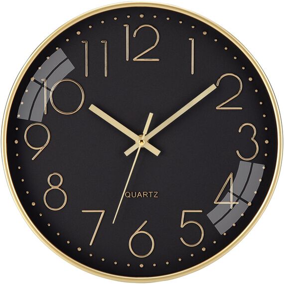 ACCSHINE Wanduhr Ohne Tickgeräusche Lautlos Küchenuhr 30cm Quarz Groß Batterie Betriebene Wanduhr Einfach zu Lesen für Zimmer Zuhause Wohnzimmer KüChe Schlafzimmer Büro Schule