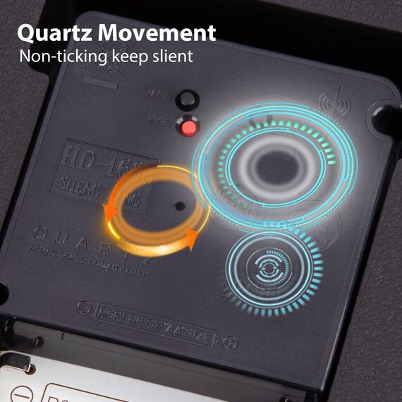 NESIFEE Funkuhr Wanduhr Ohne Tickgeräusche, Lautlos, Gut Lesbar für Küche und Wohnzimmer