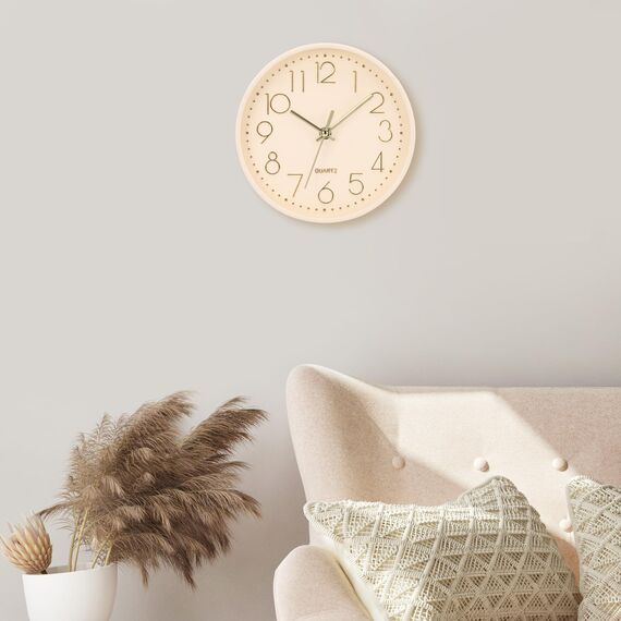 ACCSHINE Wanduhr Ohne TickgeräUsche Lautlos Modern 20cm Quarz Groß Batterie Betriebene Wanduhr Einfach zu Lesen für Zimmer Zuhause KüChe Schlafzimmer Büro Schule