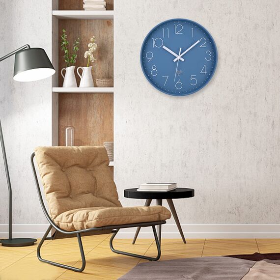 NESIFEE Funkuhr Wanduhr Ohne Tickgeräusche, Lautlos, Gut Lesbar für Küche und Wohnzimmer