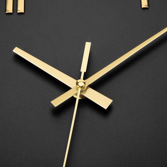 ACCSHINE Wanduhr Ohne TickgeräUsche Lautlos 30cm Modern Quarz Groß Batterie Betriebene Stereo Digital Wanduhr Einfach zu Lesen für Zimmer Zuhause KüChe Schlafzimmer BüRo Schule (Schwarz + Gold)