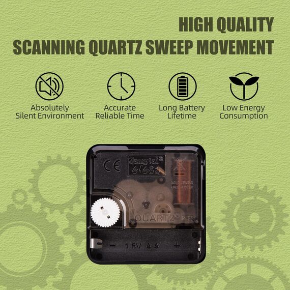 ACCSHINE Wanduhr Ohne TickgeräUsche Lautlos 30cm Modern Quarz Groß Batterie Betriebene Stereo Digital Wanduhr Einfach zu Lesen für Zimmer Zuhause KüChe Schlafzimmer BüRo Schule (Grün+Gold)