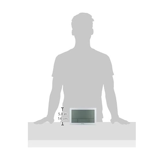 Technoline WS8016 WS 8016 Funk-Wand-Uhr mit Temperaturanzeige, Kuststoff, Silber, klein: 22,5 x 14,3 x 2,4cm