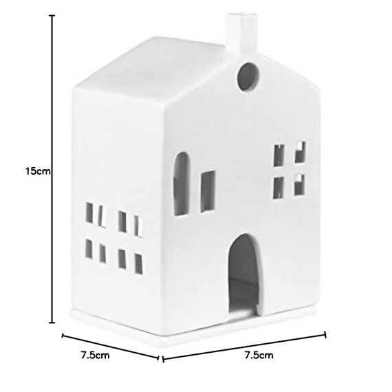 Räder Lichthaus - runde Tür 15 cm, Porzellan, Weiß