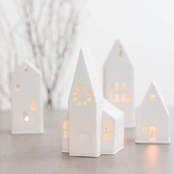 Räder Lichthaus - Lichthaus große Tür 18,6 cm, Porzellan, Weiß