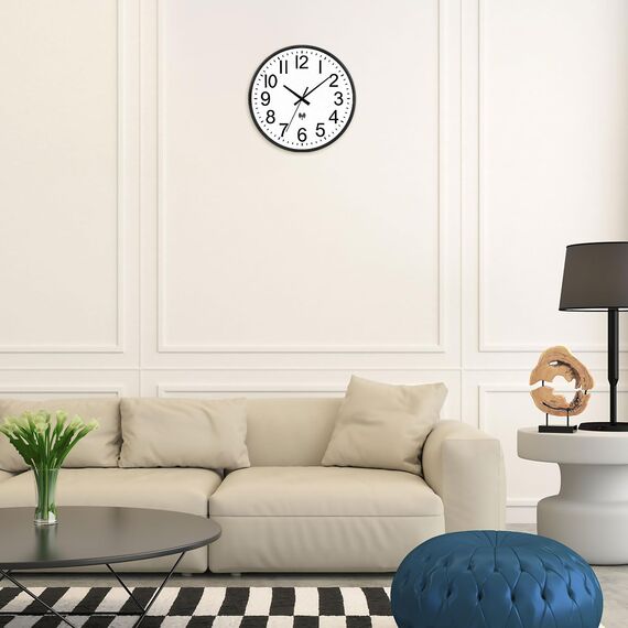 NESIFEE funkuhr Wand funkuhr wanduhr lautlos ohne tickgeräusche funkwanduhr geräuschlos wanduhr Funk 30 cm Durchmesser küchenuhr gut lesbar batteriebetriebene analoge für Wohnzimmer Schlafzimmer