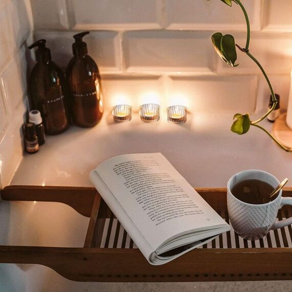 Vohocandle klarer Teelichthalter Glas Set von 24, Teelichtgläser Vintage für Tischdekoration, Teelichtglas Klein für Hochzeit, Geburtstag, Party, Home Dekoration (5 cm x 3,5 cm)