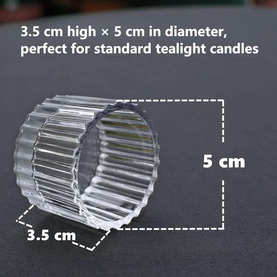 Vohocandle klarer Teelichthalter Glas Set von 24, Teelichtgläser Vintage für Tischdekoration, Teelichtglas Klein für Hochzeit, Geburtstag, Party, Home Dekoration (5 cm x 3,5 cm)