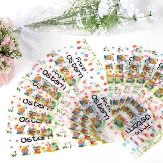 12 Windlicht Tischdeko Ostern, Deko Ostern Teelichter Lichthülle, Teelichthalter Osterndeko Windlichter Set Tischdeko für Teelicht Kerzen