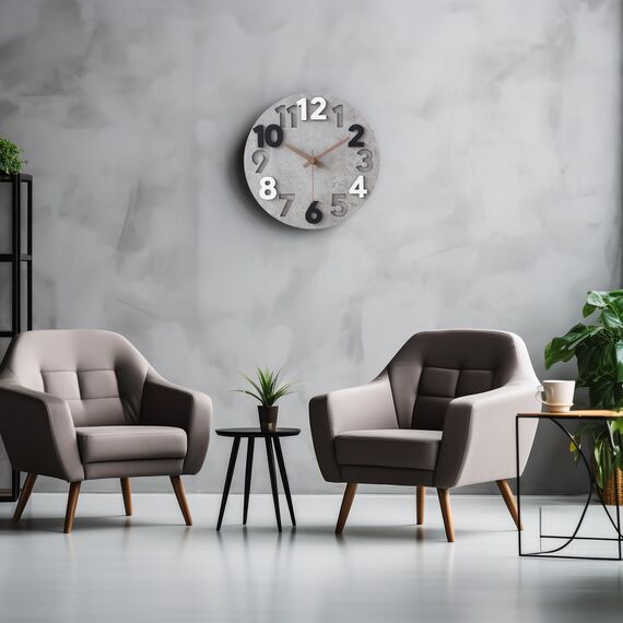 Stellarize Wanduhr Ohne Tickgeräusche Modern Holz 3D Küchenuhr für Wohnzimmer Kinderzimmer Büro (30 cm)