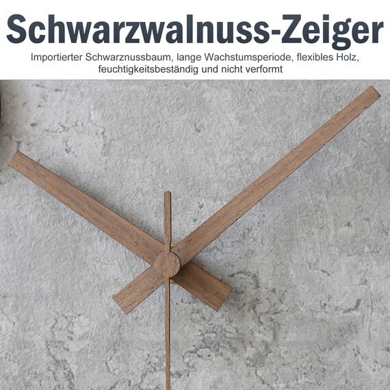 Stellarize Wanduhr Groß Ohne Tickgeräusche Modern Holz 3D Küchenuhr für Wohnzimmer Kinderzimmer Büro (35 cm)