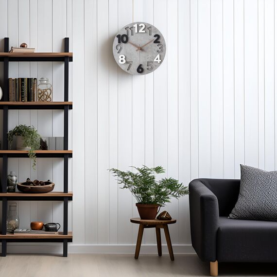 Stellarize Wanduhr Groß Ohne Tickgeräusche Modern Holz 3D Küchenuhr für Wohnzimmer Kinderzimmer Büro (40 cm)