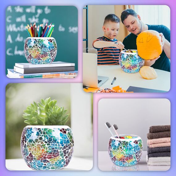 Larcenciel Teelichthalter Teelichtaufsatz aus Glas Glasaufsatz für Kerzenleuchter - Kerzenständer - Adventskranz (Bunt)