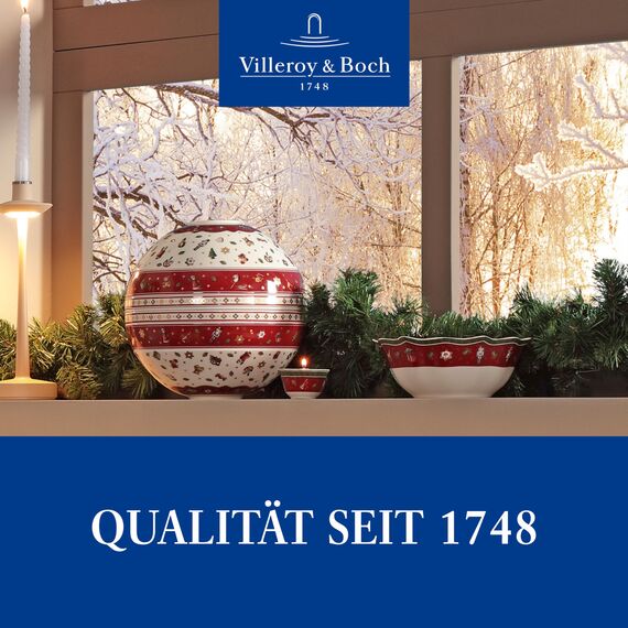 Villeroy & Boch - Toy's Delight Teelichthalter rot, Kerzenhalter Weihnachten, Weihnachtsteelichthalter, Weihnachtsdeko Toys, Wichtelgeschenk Weihnachtlich, Premium Porzellan